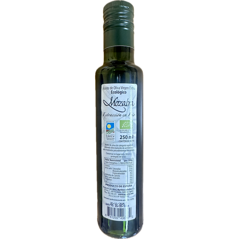 Aceite de Oliva Virgen Extra, Mozaira 250 ml. (Chelva Valencia)